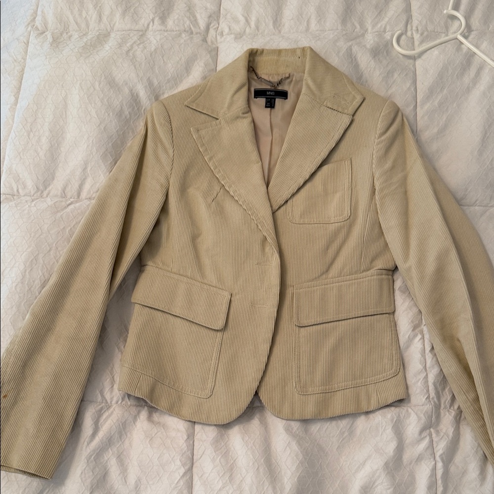 Mango Cream Corduroy Blazer